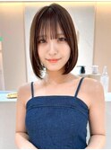 くすみベージュ/ボブ/前髪/レイヤー/髪質改善/縮毛矯正/横浜