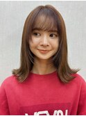 ミディアムヘア レイヤー ミディアムレイヤー 前髪カット カット