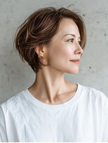 赤れんがアネックス(ANNEX)&nbsp;大人ショートパーマレイヤーカットハイライト40代50代60代