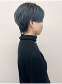 ハンサムショート　アッシュブリーチ