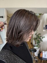 リョク ヘア ネイルアンドアイラッシュ(RYOKU Hair,Nail&Eyelash) ハイライト×ミディアムボブ