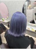 ブリーチ２回ブルーラベンダーカラー♪