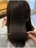 内側まで艶髪 地毛風縮毛矯正ロング 三宮