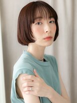 カバーヘア ブリス 北浦和(COVER HAIR bliss) シアーバンググレージュ切りっぱなし小顔ショートボブ20代30代X