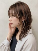 ウィールール 札幌店(WE RULE)&nbsp;透明感カラー小顔ミディアムレイヤーカット秋カラー白髪ぼかし