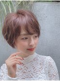 大人カジュアル ゆるふわ  大人ショート
