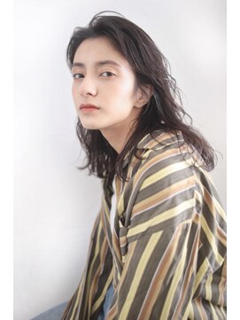 アンド(AND) レイヤー　ミディアム　地毛風カラー　デジタルパーマ　中目黒