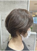 【40 50代】 絶壁解消ショート×ベージュ