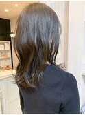 福山市美容室Caary人気 グレージュ・ブルーグレージュカラー