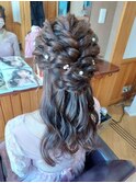 結婚式お呼ばれハーフアップ