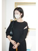 小顔前下がりボブ 大人ボブ アッシュカラー