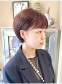 コーラルピンク ショートボブ