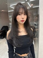 ロンド マーレ 天神大名店(Lond mare)&nbsp;大人可愛いガーリーチョコレートアッシュ韓国ハイレイヤーカット