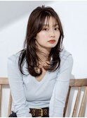 顔まわりレイヤーカット透明感グレーベージュブリーチなし