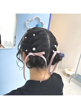 カリーノ(carino) 編み込みツインお団子