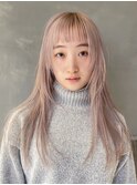 くすみベージュ ピンクベージュ くすみピンク シャギー