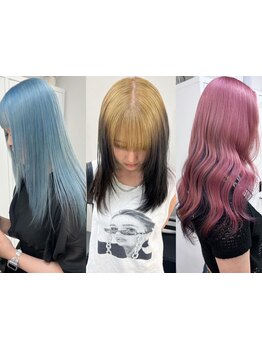 韓国スタイルも得意なので最旬トレンドのパキッと彩度の高い暖色系やブルーブラックもお任せあれ◎