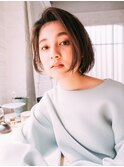 前髪なし大人ひし形ボブ