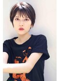 ナチュラルショートミニウルフチェリーブラウン20代30代40代50代