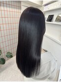 韓国 くびれロング レイヤー ワンホンヘア 小顔前髪
