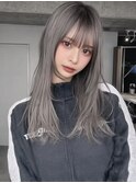 ハイトーンロングレイヤー × シルバーグレージュ