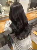 暗髪グレージュ　レイヤーカット　福島市