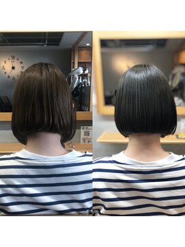 ヘアクリエイト フライ(hair create FLY) ツヤツヤ切りっぱなしボブ