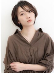 恵比寿大人女性に人気☆大人キレイなシフォンボブ/30代40代50代