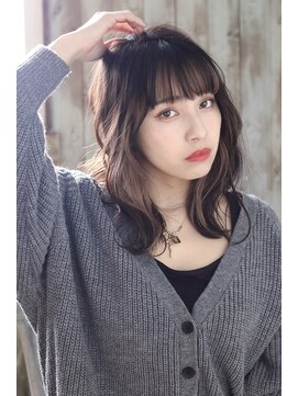 グランアージュ 池袋東口店(grandage) 韓国ヘア厚めバングチャコールグレーフェイスフレーミングカラー