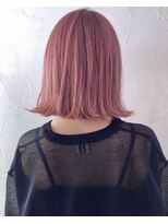 切りっぱなしボブ☆ピンクベージュ
