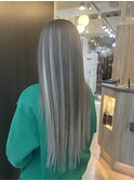 ハイトーンダブルカラーエクステホワイトメッシュハイライト☆