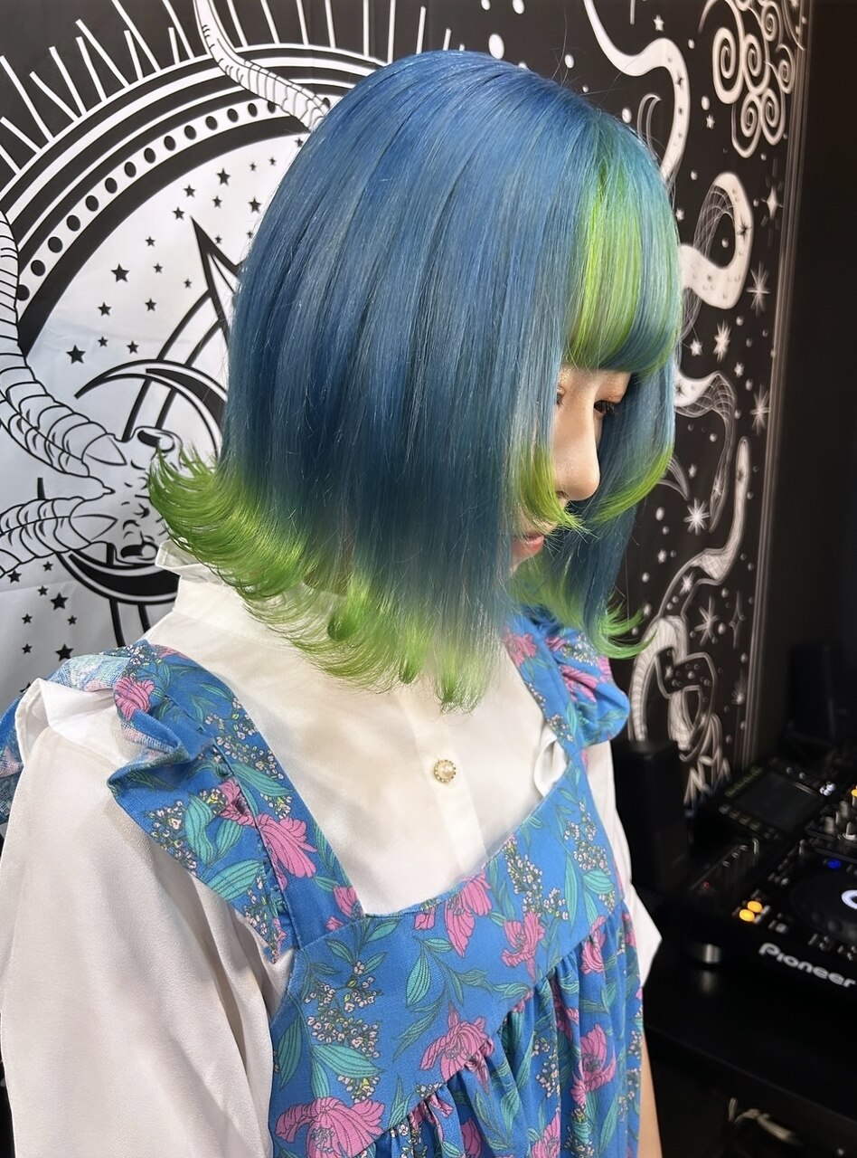 水色×黄緑》ハイトーンカラー ブリーチカラー：L184256387｜エルシャ