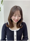外ハネくびれ巻き顔まわり前髪カット似合わせカットエギョモリ
