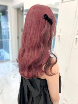 ランテルディ 渋谷(LANTERDIT) ヘアアレンジ カシスピンク インナーカラー 艶感 韓国ヘア