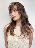 ダブルカラー ブラウンアッシュ　顔周りレイヤーカット 20代