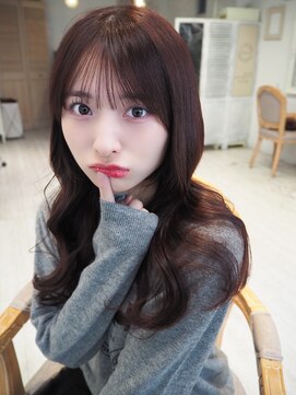 ミミバイカシュカシュ(mimi by cache cache) シースルーバングピンクチョコレート