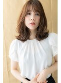 韓国風巻き外ハネ毛先パーマ小顔ミディアム314X戸田公園20代30代