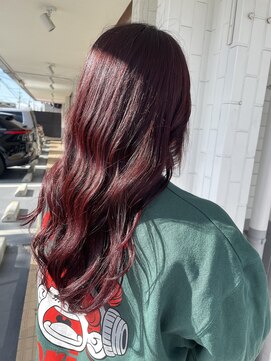 ラーソ(laco) ブリーチなしで作る、艶ワインレッドカラー