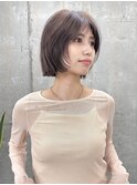 小顔大人ボブ暗めカラーミディアムデザインカラー