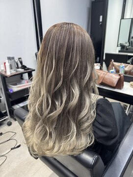 パヌポン(PANUPON) ダブルカラーケアブリーチハイライトグレージュバレイヤージュ