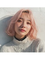 アンサ 椥辻店(ANSA)&nbsp;ハイトーンボブ×ピンクベージュ