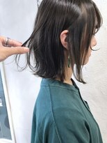 ヌード(nude)&nbsp;ナチュラルグレーボブ前髪カット｜ブリーチなしカラー