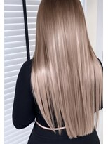 アース 郡山コスモス通り店(HAIR&MAKE EARTH) ミルクティーグレージュの艶髪ロングストレート