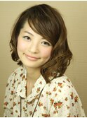 ふんわりゆるふわボブに編み込みアレンジ