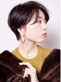 30代40代大人かわいい小顔ワンサイドショート イルミナカラー