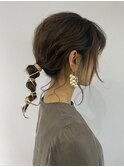 ポニーテール×紐アレンジ