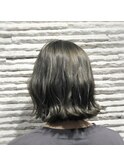 オリーブ/グレージュ/肩ライン/切りっぱなし/外ハネ/前髪/小顔