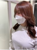 韓国ヘア/暖色系カラー/前髪あり/フェザーバング