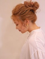 ショコラ アベノ(Chocolat ABENO)&nbsp;#オレンジカラー#お団子アレンジ#クルクルパーマ