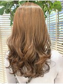人気スタイル コテ巻き風パーマ ミディアムロング
